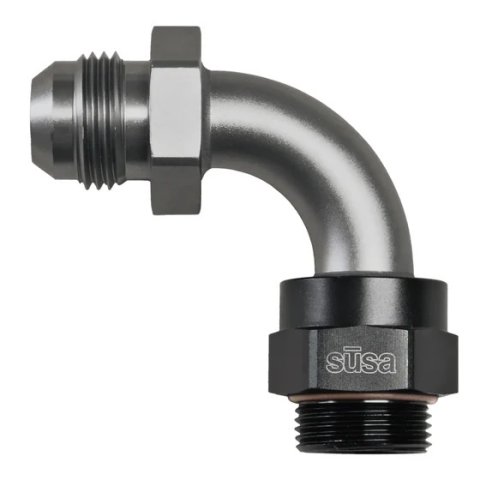 Fitting - Adapter - ProLine - 22 mm x 1.5 Male to 6 AN Male - Aluminum - Black Anodized - Each