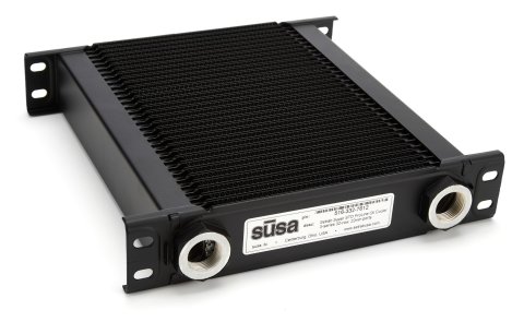 Fluid Cooler - Super ProLine STD 3 Series - 10 x 10.375 x 2 in - Plate Type - 22 mm x 1.50 Female Inlet / Outlet - Aluminum - Black Paint - Universal - Each