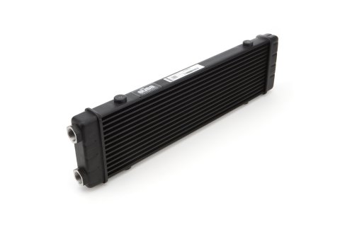 Fluid Cooler - ProLine SLM Series - 19.29 x 5.43 x 1.57 in - Plate Type - 22 mm x 1.50 Female Inlet / Outlet - Aluminum - Black Paint - Universal - Each
