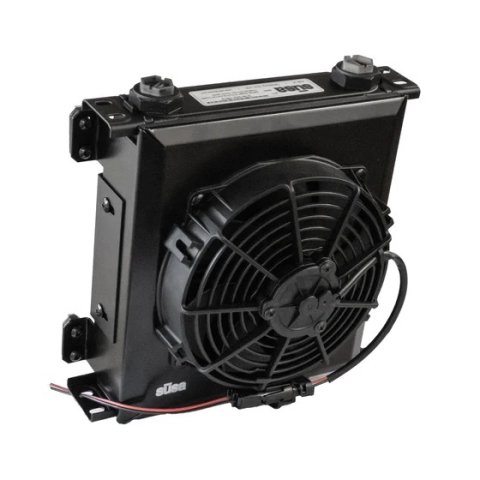 Fluid Cooler and Fan - ProLine Super STD 3 Series - 10.04 x 10.25 x 5.25 in - Plate Type - 22 mm x 1.50 Female Inlet / Outlet - Aluminum - Black Paint - Universal - Each
