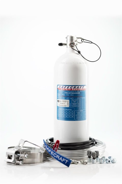 Fire Suppression System - Fluoro FS - 10.0 lb Bottle - Fittings / Hose / Mount / Pull Cable - Kit
