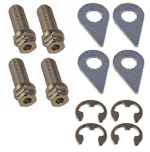 Turbo Flange Bolt - Locking - 10 mm x 1.25 Thread - 25 mm Long - Hex Head - Steel - Nickel Plated - Set of 4
