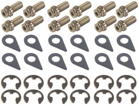 Header Bolt - Locking - 5/16-18 in Thread - 0.875 in Long - Hex Head - Steel - Nickel Plated - GM V6 - Set of 12