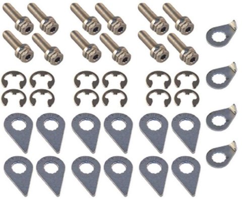 Header Bolt - Locking - 8 mm x 1.25 Thread - 25 mm Long - Hex Head - Steel - Nickel Plated - GM LS-Series - Set of 12