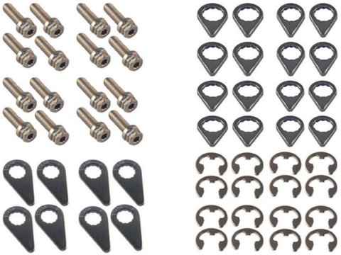 Header Bolt - Locking - 8 mm x 1.25 Thread - 25 mm Long - Hex Head - Steel - Nickel Plated - Ford Modular 2005-15 - Set of 16