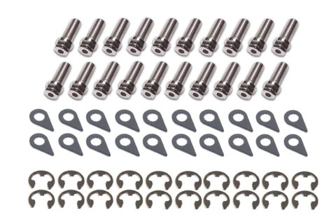 Header Bolt - Locking - 5/16-18 in Thread - 0.875 in Long - Hex Head - Steel - Nickel Plated - Mopar V10 - Set of 20