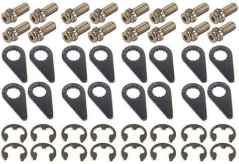 Header Bolt - Locking - 3/8-16 in Thread - 0.75 in Long - Hex Head - Steel - Nickel Plated - Various Applications - Set of 16