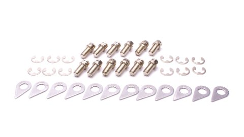 Header Bolt - Locking - 3/8-16 in Thread - 0.75 in Long - Hex Head - Steel - Nickel Plated - Various Applications - Set of 12