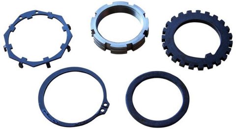 Spindle Nut - X-Lock - Keyed Washer / Locking Clip Included - Steel - Natural - Dana 60 Spindle - Kit