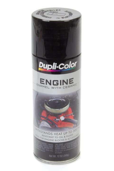 Paint - Dupli-Color - Engine - High Temperature - Enamel - Gloss Black - 12 oz Aerosol - Each