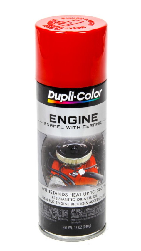 Paint - Dupli-Color - Engine - High Temperature - Enamel - Gloss - Red - 12 oz Aerosol - Each