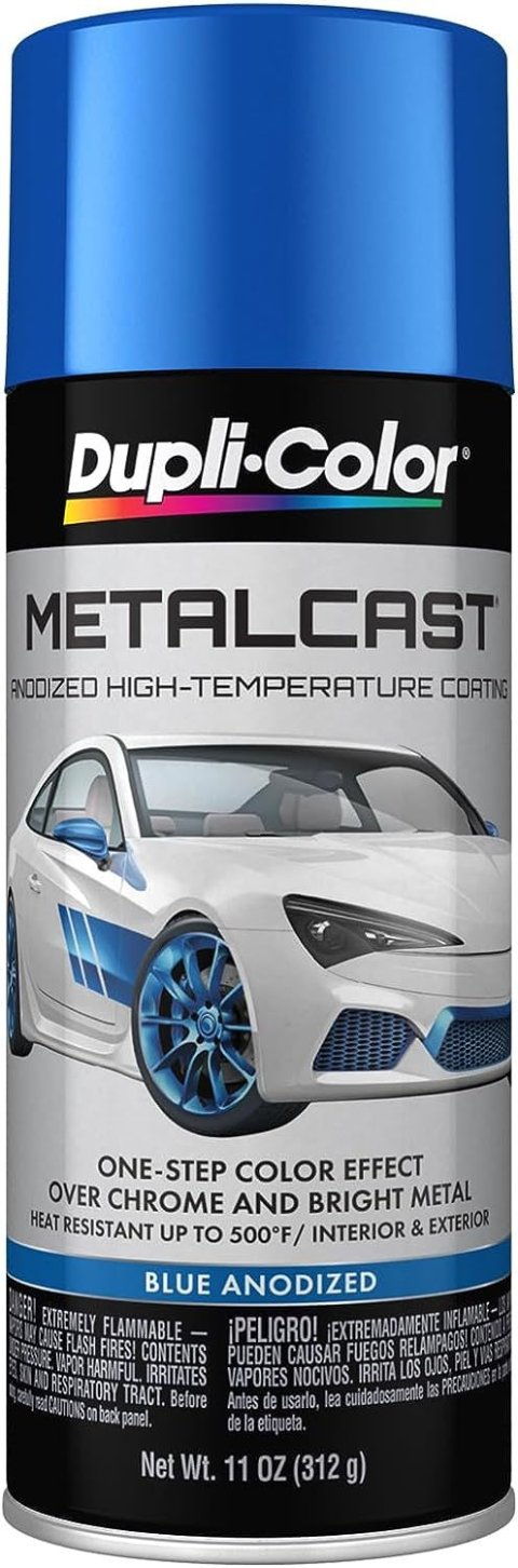 Paint - Dupli-Color - Metalcast - High Temperature - Blue Anodized - 11 oz Aerosol - Each