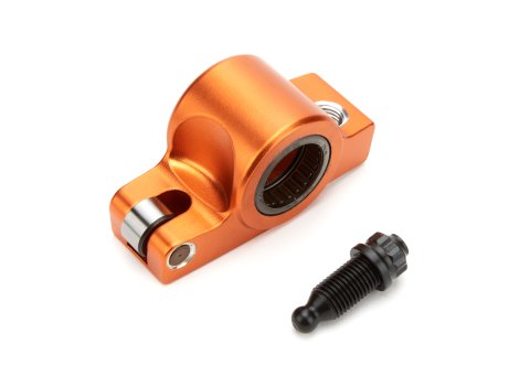 Rocker Arm - Heavy Duty - Left - Shaft Mount - 1.50 Ratio - Roller Tip - Aluminum - Orange Anodized - Mopar B / RB-Series - Each