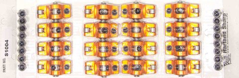 Rocker Arm - Original - 7/16 in Stud Mount - 1.50 Ratio - Full Roller - Aluminum - Orange Anodized - Small Block Chevy - Set of 16