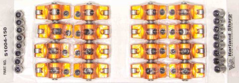 Rocker Arm - Original - 7/16 in Stud Mount - 1.60 Ratio - 0.150 in Offset - Full Roller - Aluminum - Orange Anodized - Small Block Chevy - Set of 16