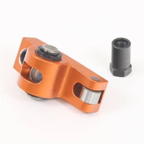 Rocker Arm - Original - 7/16 in Stud Mount - 1.60 Ratio - 0.250 in Offset - Full Roller - Aluminum - Orange Anodized - Small Block Chevy - Set of 16