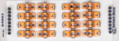 Rocker Arm - Original - 3/8 in Stud Mount - 1.60 Ratio - Full Roller - Aluminum - Orange Anodized - Small Block Ford - Set of 16