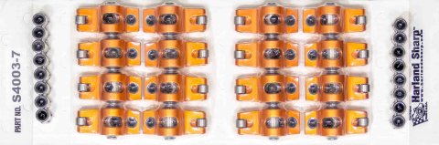 Rocker Arm - Original - 7/16 in Stud Mount - 1.60 Ratio - Full Roller - Aluminum - Orange Anodized - Small Block Ford - Set of 16