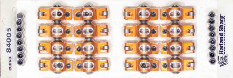 Rocker Arm - Original - 7/16 in Stud Mount - 1.73 Ratio - Full Roller - Aluminum - Orange Anodized - Big Block Ford / Ford Cleveland / Modified - Set of 16