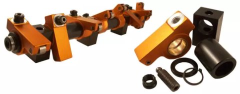 Rocker Arm - Original - Shaft Mount - 1.76 Ratio - Roller Tip - Aluminum - Orange Anodized - Ford FE-Series - Kit