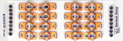 Rocker Arm - Original - 7/16 in Stud Mount - 1.60 Ratio - Full Roller - Aluminum - Orange Anodized - Oldsmobile V8 Edelbrock Performer RMP - Set of 16