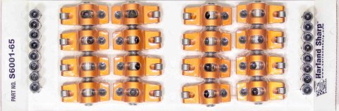 Rocker Arm - Original - 7/16 in Stud Mount - 1.65 Ratio - Full Roller - Aluminum - Orange Anodized - Pontiac V8 - Set of 16