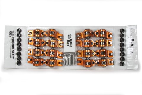 Rocker Arm - Race Series - 8 mm Pedestal Mount - 1.70 Ratio - Full Roller - Aluminum - Orange Anodized - GM LS-Series - Set of 16