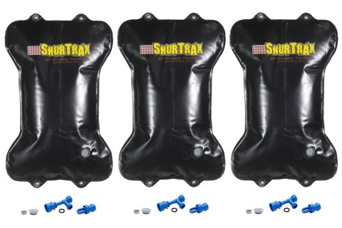 Water Ballast - 36 x 24 x 3 in - Up to 100 lb - Siphon Pump - Vinyl - Black - Passenger Car / SUV - Set of 3