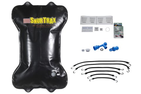 Water Ballast - 36 x 24 x 3 in - Up to 100 lb - Siphon Pump / Straps / Repair Kit - Vinyl - Black - Passenger Car / SUV - Kit