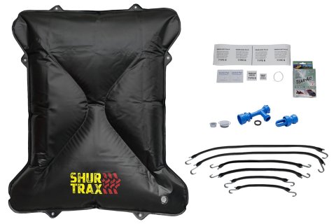 Water Ballast - 56 x 48 x 3 in - Up to 320 lb - Siphon Pump / Straps / Repair Kit - Vinyl - Black - Compact Truck Bed - Kit