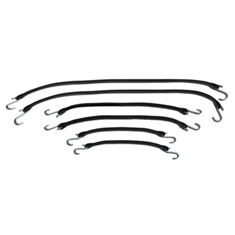 Tie Down Strap Kit - Rubber - 15 / 21 / 31 in Long - Black - Kit