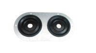 Firewall Grommet - 2 in Hole - 0.5 in ID - 5.75 x 3 in Oval - 0.12 in Thick - Aluminum / Rubber - Black / Natura - Each