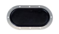 Firewall Grommet - Blank - 5.25 x 3 in Oval - 0.15 in Thick - Aluminum / Rubber - Black / Natural - Each
