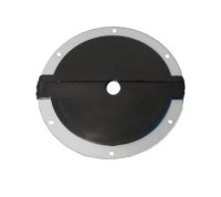 Firewall Grommet - 1 Split Hole - 4.5 in OD - 0.5 in ID - 0.125 in Thick - Flat - Aluminum / Rubber - Black / Natural - Each