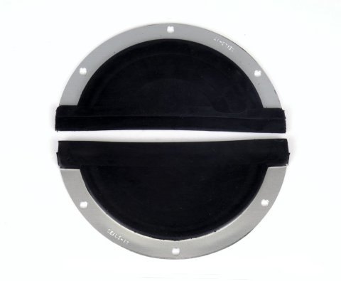Firewall Grommet - 1 Split Hole - 4.5 in OD - Blank - 0.125 in Thick - Flat - Aluminum / Rubber - Black / Natural - Each
