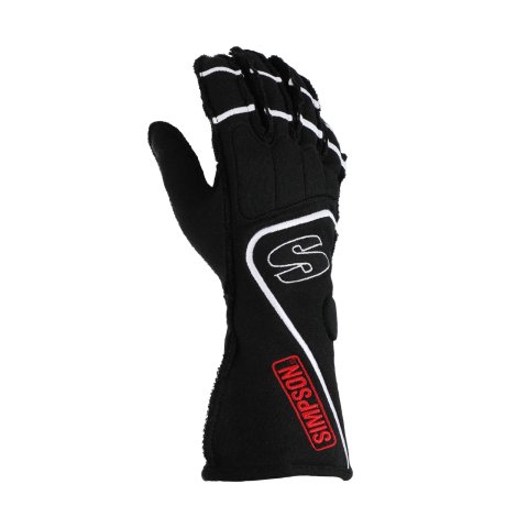 Driving Gloves - DNA - SFI 3.3/5 - Double Layer - Nomex - Black / White - Medium - Pair