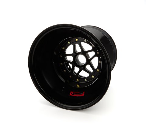 Wheel - 15 x 15 in - 6.000 in Backspace - 42 Spline - Inner Beadlock - Aluminum - Black Anodized - Each