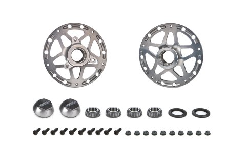 Wheel Hub - Front - Direct Mount - Bearings / Seals - Aluminum - Clear Anodized - Sprint Car - Pair