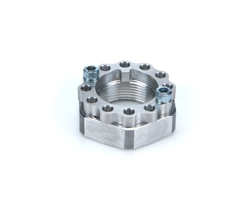 Spindle Nut - Keyed Washer / Screws Included - Aluminum - Natural - Kit
