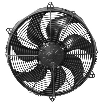 Electric Cooling Fan - High Performance - 16 in Fan - Puller - 2024 CFM - 24V - Curved Blade - 16.30 x 15.75 x 3.47 in Thick - Plastic - Each