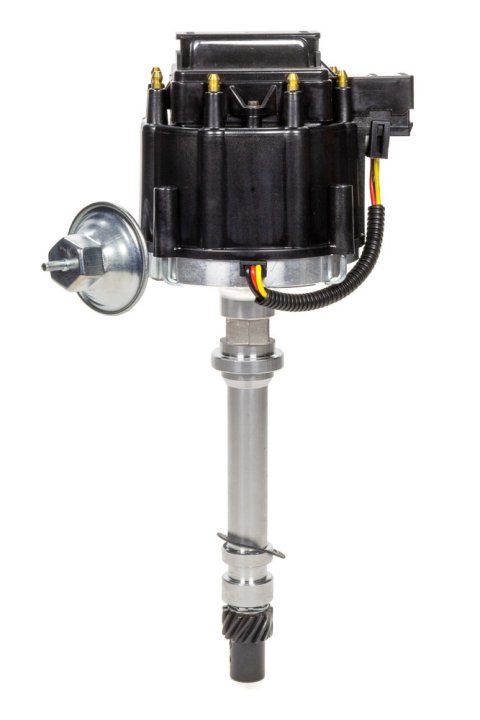 Distributor - Ready-To-Run - Magnetic Pickup - Vacuum Advance - HEI Style Terminal - Black - Chevy V8 - Each