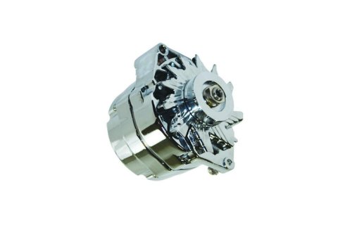 Alternator - 110 amps - 12V - 1-Wire / 3-Wire - Single V-Belt Pulley - Steel Case - Chrome - Ford 1962-85 - Each