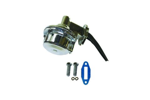 Fuel Pump - Mechanical - 80 gph - 8 psi - 1/4 in NPT Female Inlet / Outlet - Aluminum - Chrome - Gas - Oldsmobile V8 - Each
