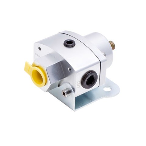Fuel Pressure Regulator - Adjustable - 5 to 12 psi - In-Line - 3/8 in NPT Inlet / Outlet - Aluminum - Clear Anodized - Gas - Each