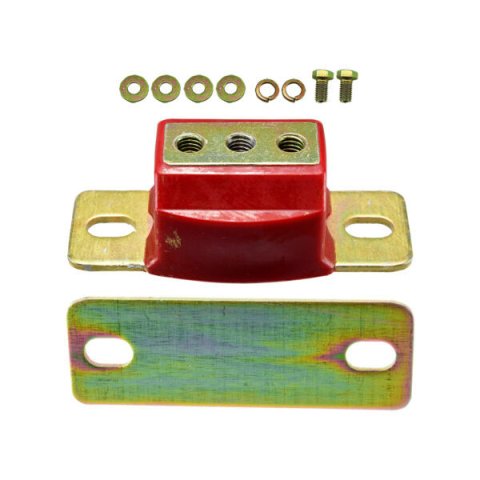 Transmission Mount - Polyurethane / Steel - Red / Cadmium Plated - GM Style - Kit