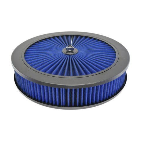 Air Cleaner Assembly - 14 in Round - 3 in Tall - 5-1/8 in Carb Flange - Steel - Black Paint - Kit