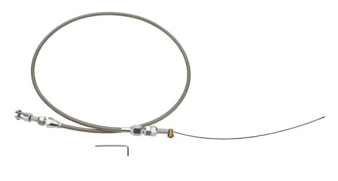 Throttle Cable - 4 ft Long - Braided Stainless - Natural - GM LS-Series - Each