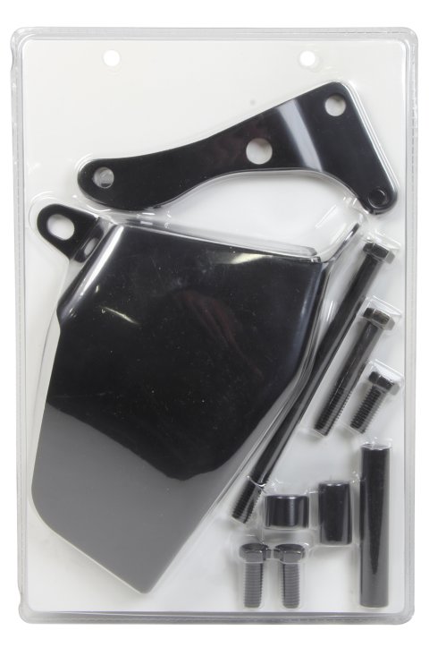 Alternator Bracket - Passenger Side - Steel - Black Powder Coat - Long Water Pump - Small Block Chevy - Kit