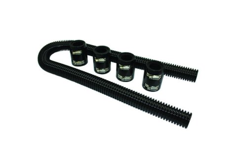 Radiator Hose Kit - 48 in Long - Black End Caps - Stainless - Black - Kit