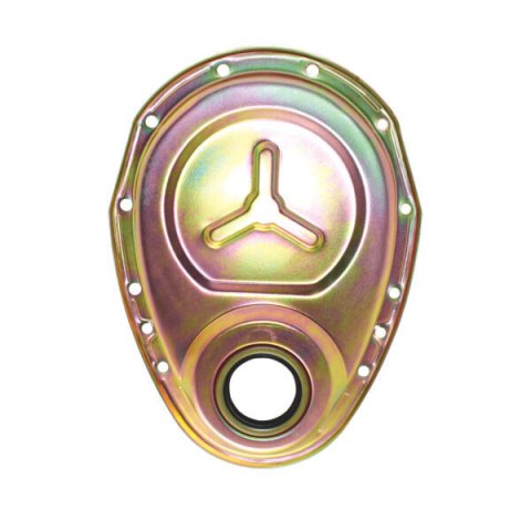 Timing Cover - 1-Piece - Steel - Cadmium - Small Block Chevy - Each